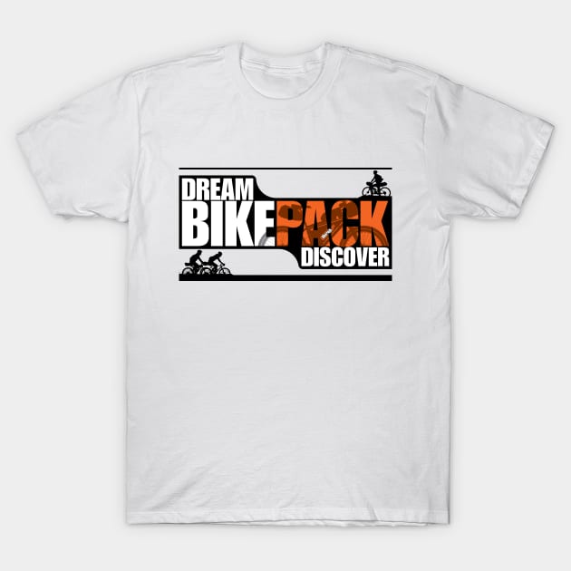 Dream Bikepack Discover Orange on Light Color T-Shirt by G-Design